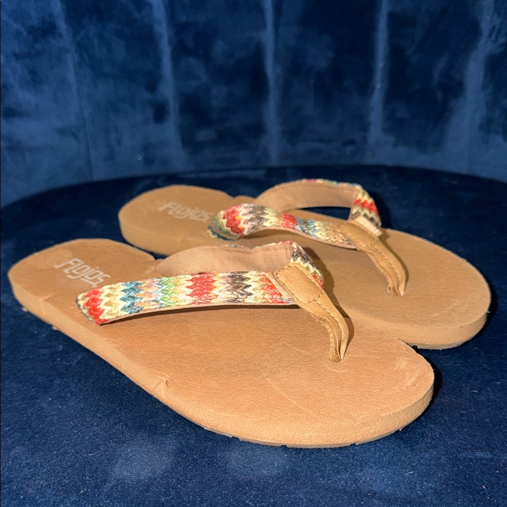 Flojos Juno Weaver Colorful Woven Strap Sandals Size 6